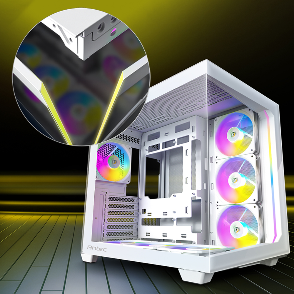 Antec C5 ARGB White, 7 x 120mm ARGB PWM Fans Included, Up to 10
